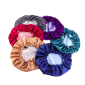 UNIQ Satin Bonnet Sleep Bonnet Cap - Extra Large Double Layer Reversible Adjustable Satin Cap for Sleeping Hair Bonnet